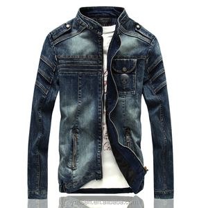 Giacca in Denim <span class=keywords><strong>Slim</strong></span> <span class=keywords><strong>Fit</strong></span> da <span class=keywords><strong>Uomo</strong></span>, Produzione OEM, Vendita all'Ingrosso, Alta Qualità, <span class=keywords><strong>Cappotto</strong></span> Casual Autunno/Inverno con Bottone Singolo - Product Image 1