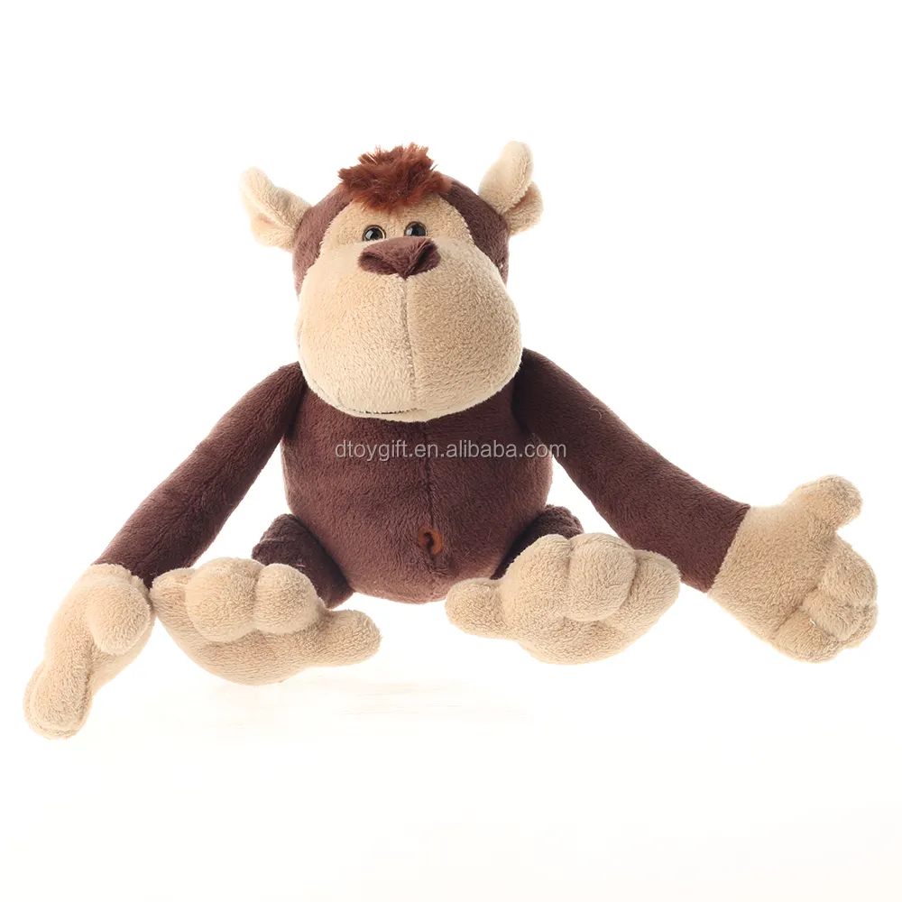 Brun en peluche singe long bras en peluche cuddlle tricot singe jouet