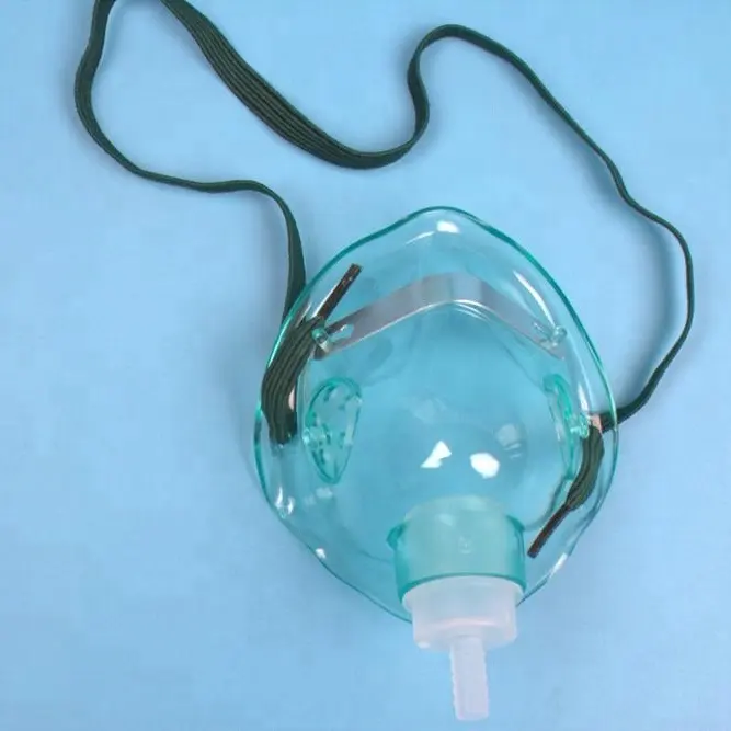 Yüksek kaliteli PVC şeffaf solunum n95 maskesi için tek kullanımlık oksijen maskesi yetişkin/çocuk