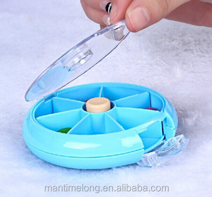 Boîte à pilules intelligente avec rotation automatique, kit de 7 cadres, boîte à pilules avec verrouillage, boîte à pilules ronde - Product Image 6