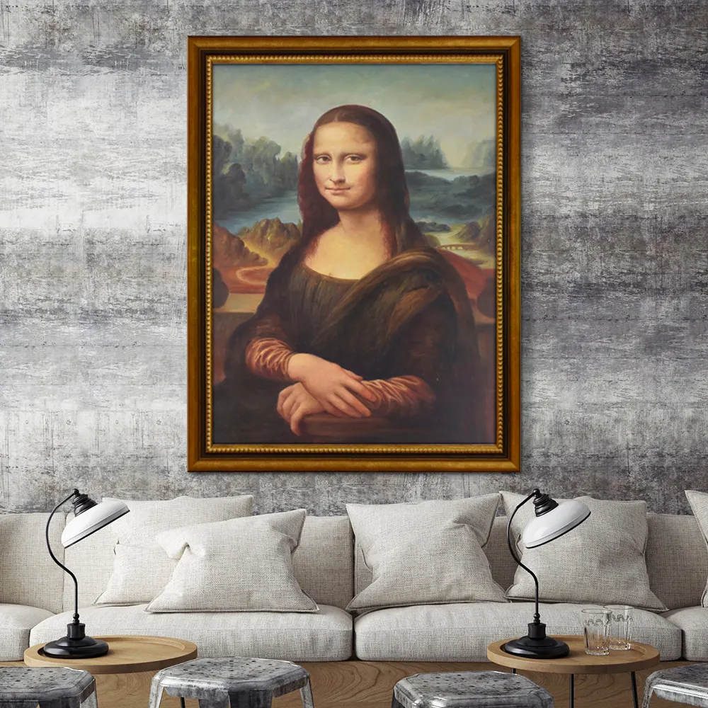 Museum Kwaliteit Reproductie Portret Mysterieuze Glimlach Mona Lisa Leonardo Da Vinci Olieverf