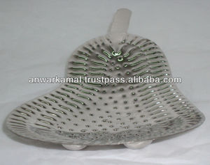 Bandeja para servir fruta/comida de latón con forma de hoja de diseño grabado para restaurante de Hotel en casa - Product Image 5