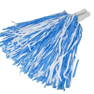 Fábrica de venda quente azul branco cheerleading Pom Poms