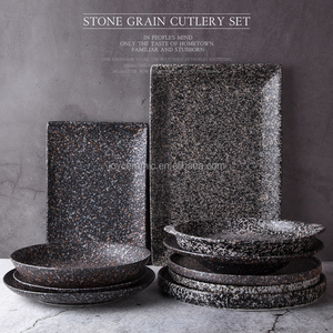 Plato de <span class=keywords><strong>Sushi</strong></span> de Cerámica Mate con Salsa, Plato Rectangular de Cerámica de Grado Alimenticio, de Lujo, con Base de Piedra de Mármol, Embalaje Seguro al por Mayor - Product Image 1
