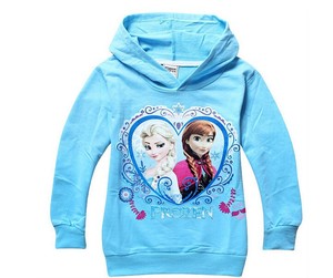 2014 nueva venta caliente Frozen Frozen ropa Elsa princesa para las niñas sudaderas con capucha Algodón adhesivo para niños de <span class=keywords><strong>d</strong></span> - Product Image 1