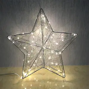 Top Sale Christmas Decoration Wire Star With Lights