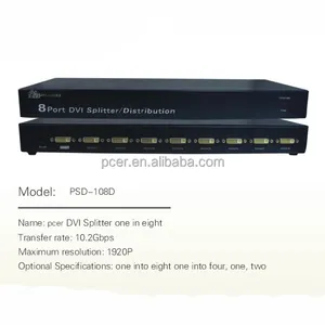 Alta calidad DVI Matrix Switcher 8 puertos DVI Splitter 1 en 8 fuera