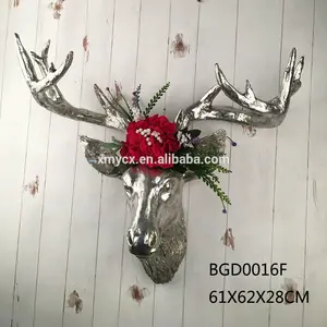 Animal de imitación resina ciervos cabeza colgante pared montado Home Decor 2017 Estatua estatuilla