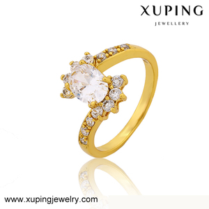 12818 xuping al por mayor de moda chapado en oro de aleación de latón boda anillo de diamante joyas - Product Image 3