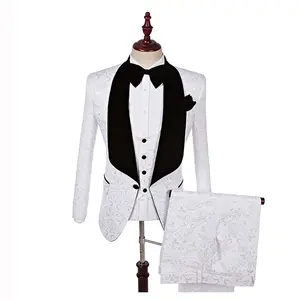 Esmoquin con solapa para hombre, trajes de boda, esmoquin para baile de graduación, en rojo, blanco y negro