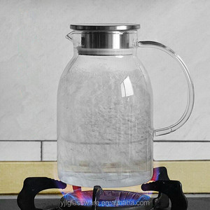 Vente chaude 100% soufflé à la bouche <span class=keywords><strong>prix</strong></span> de gros 1800ml pichet à eau en verre borosilicaté avec couvercle - Product Image 2