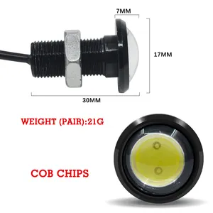 Luz led antiniebla drl para coche, flash estroboscópico de 23mm, 18mm, 12v, 24v, resistente al agua