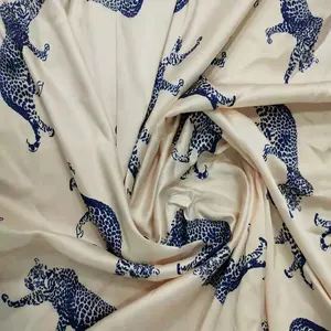 100% Poliester Cetak Digital Sifon Kain Satin untuk Gaun