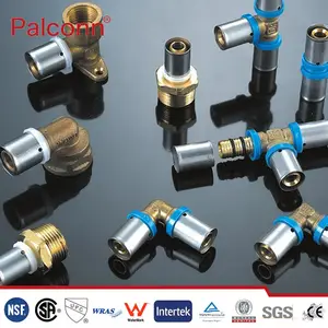 Pex nhà sản xuất nam brass báo chí khuỷu tay phụ kiện cho pex al pex ống