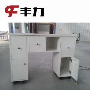 Muebles <span class=keywords><strong>de</strong></span> salón <span class=keywords><strong>de</strong></span> manicura <span class=keywords><strong>de</strong></span> salón doble blanco - Product Image 2
