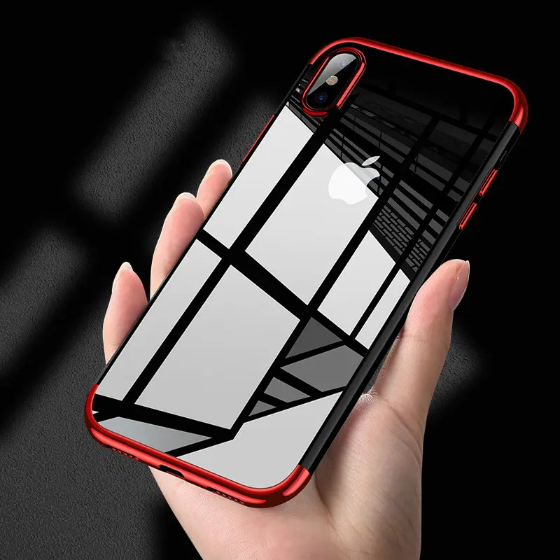 Luxury Mirror Transparent TPU Ultra Thin Cell Case Phone Cover For IPhone Xs