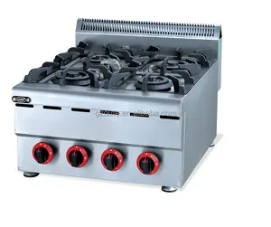 OUTE Factory Supply 4 Burners Commercial Counter Top Lpg Gas Range Cooker Stove