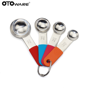 Juego de tazas medidoras magnéticas de acero inoxidable 304 de nuevo diseño, cucharas medidoras con mango de silicona de 9 piezas, tabla magnética de alimentos extra - Product Image 2