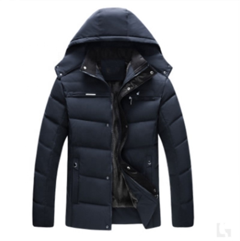 Готовая к отправке зимняя высококачественная мужская теплая куртка из плотного флиса с капюшоном