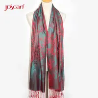 Foulard hijab en soie pashmina rouge pour femmes, écharpe 100% soyeuse en polyester, collection