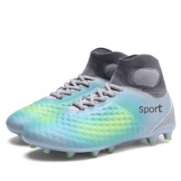 Son tasarım hafif çizmeler moda Sneakers rahat spor futbol ayakkabıları EVA PU kauçuk Cr7 futbol ayakkabısı Mesh deable deable