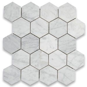 Bán nóng trắng carrara khảm đá cẩm thạch hexagon mosaic gạch - Product Image 1