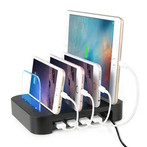 Estación de carga rápida con 4 puertos Usb, soporte de carga para teléfono móvil, tableta, MP3, GPS, ahorro práctico