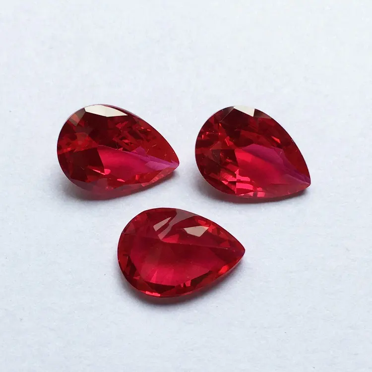 Customized Pear Shape 8 × 10ミリメートルSynthetic Ruby 5 # Stone Prices