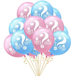 12 дюймов синий/розовый для вечеринки в честь будущего рождения ребенка украшения поставки пол показывают воздушные шары