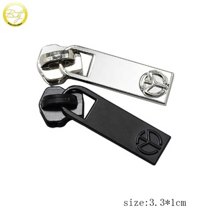 Custom Embossed Logo Slider Bags Accessory Metal <strong>Zipper</strong> Pulls Movable Backpack Metal <strong>Zipper</strong> Puller <strong>Replacement</strong> <strong>Zipper</strong> Parts - Product Image 2
