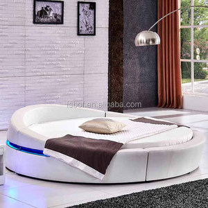 Home Furniture Led Light Large <strong>Black</strong> Round <strong>Beds</strong> <strong>Double</strong> Cot <strong>Bed</strong> Designs CY004 - Product Image 2