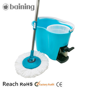 <span class=keywords><strong>Balai</strong></span> en acier Poignée Microfibre Mop Pad Nettoyage Des Sols Seau Facile Vadrouille 360 avec Pédale - Product Image 2