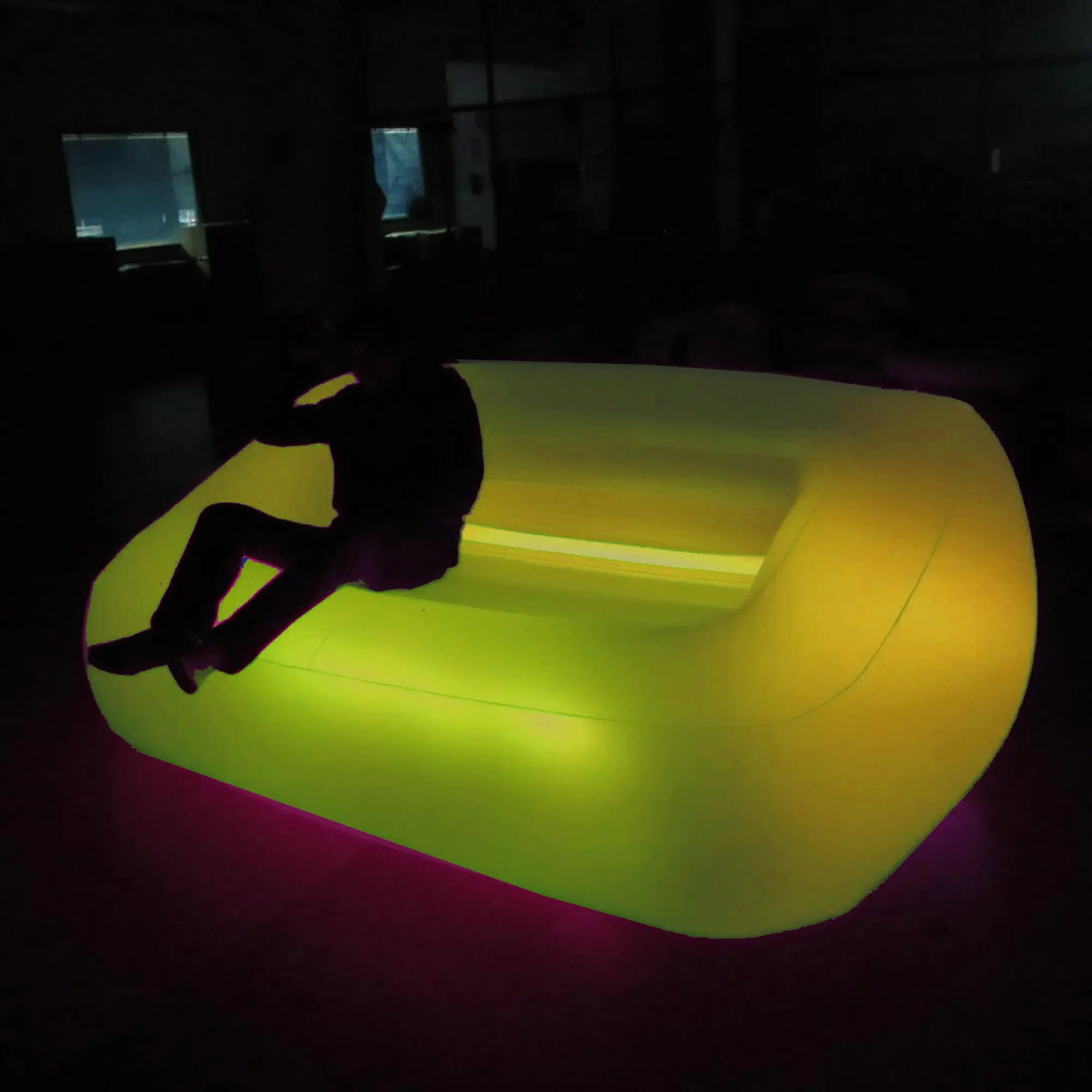 Sofá de fiesta inflable de estilo simple w LED, silla de luz led