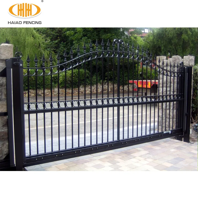 Elegant custom colors welded iron main gate designs for home