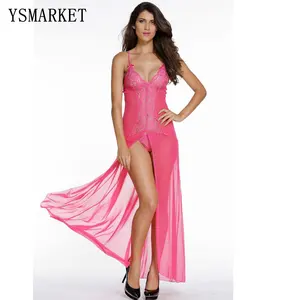 Wit Zwart Rosy Kant Bruiloft Bruid Gewaad, sexy Lingerie Nachtkleding Pyjama Nachtjapon Lange Jurk Kamerjassen Vrouwen Maat Xl E6143 - Product Image 1