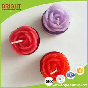 Regalo nuevo tea light especial boda bautizo evento promoción 6 horas duración Vela <span class=keywords><strong>de</strong></span> forma <span class=keywords><strong>de</strong></span> flor - Product Image 1