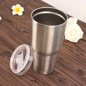 Doble pared 30 oz 18/8 de acero inoxidable hielo/viajes fría tumber Copa aislados tumbler taza con tapa de cristal - Product Image 1