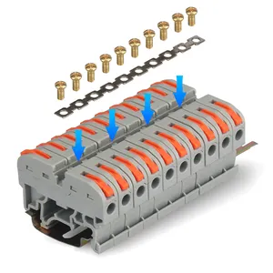 Bloco terminal de trilho din da mola-19-2.5 com adaptador de ponte 0.08 ~ 4.0mm2