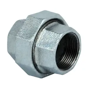 Galvanized Malleable Iron Pipe Fittings Union With Flat/Conical Seat