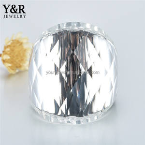 Casting Coppia Promessa Anelli Di Barretta di Cristallo Per L'impegno - Product Image 2