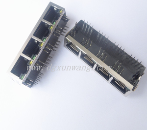 1/4 rj45 connecteur jack 100 base-t w/LED & emi - Product Image 1