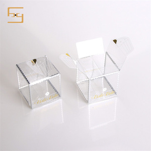 Transparent Small Plastic Box Food Grade for Cake Square Small Clear PET Plastic Folding Boxes