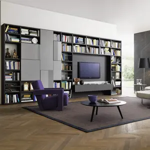 Vermont Design Moderno Armário De Madeira TV Stand Com Sistemas De Prateleiras Estantes