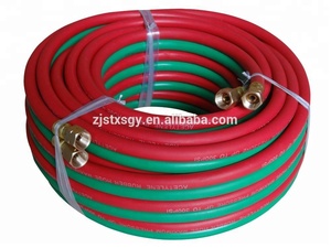 خرطوم لحام مطاطي EPDM مقاس 1/4 بوصة × 50 قدم مع وصلات نحاسية مقاس 9/16 بوصة، خرطوم مزدوج لمعدات اللحام والقطع - Product Image 2