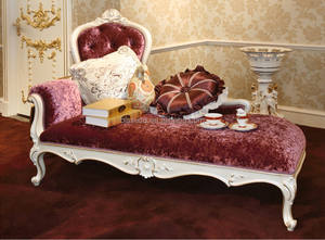 Tocador de madera clásico francés, mesa de maquillaje con espejo/juego de mesa de tocador de tallado blanco romántico/juego de dormitorio morado - Product Image 3