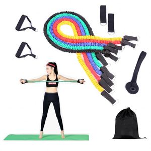 Ensemble de 11 pièces de bandes de résistance <span class=keywords><strong>à</strong></span> la taille avec manchons en nylon de protection résistants <span class=keywords><strong>à</strong></span> la taille Tubes de tonification <span class=keywords><strong>à</strong></span> haute résistance - Product Image 1