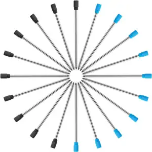 Stylo à bille remplaçable en acier inoxydable, écriture lisse 1mm à pointe moyenne (noir et bleu)