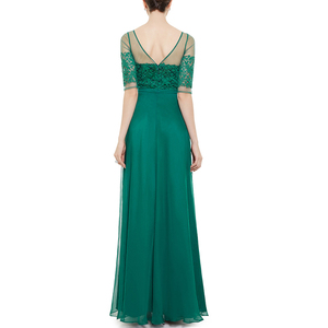 Elegant Lace Half Sleeve Wholesale <strong>Girls</strong> Backless <strong>Maxi</strong> Evening <strong>Dress</strong> - Product Image 3
