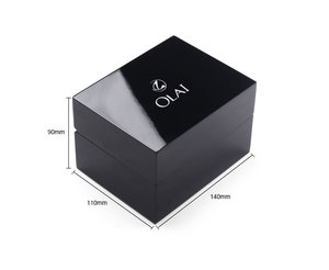 Scatola per Orologi di Lusso in Legno con Logo Personalizzato, Finitura Nera Lucida in PU, Cofanetto di Alta Gamma per Gioielli e Orologi - Product Image 2