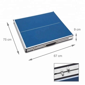 Mesa de <span class=keywords><strong>Ping</strong></span> <span class=keywords><strong>Pong</strong></span> Plegable de 150 x 67 x 71 cm para Uso en Interiores y Exteriores, Incluye Pelotas y Palas, Azul - Product Image 3
